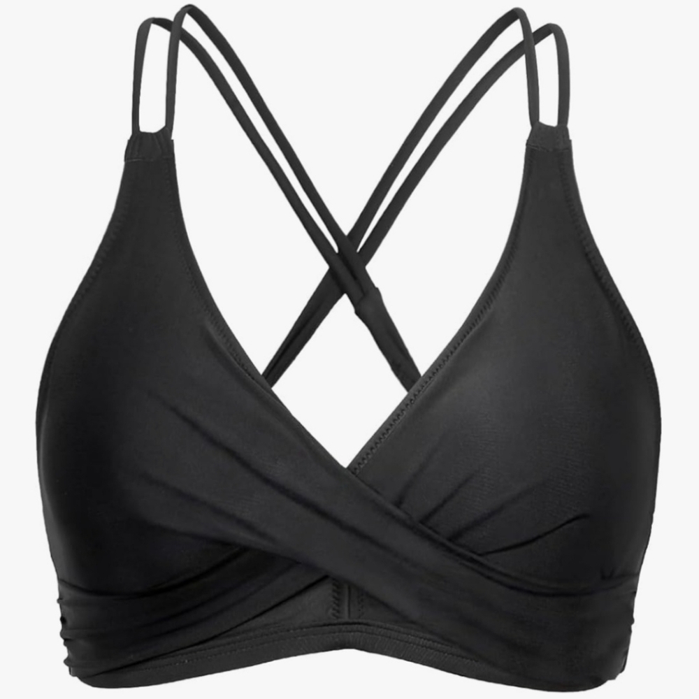 NWT Holipick Women's Bikini Tops Bathing Suit Top Swimsuit Top XL Black